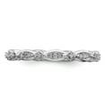 thumbnail image 4 of Solid 925 Sterling Silver Stackable Diamond Ring Eternity Band Size 5 (.112 cttw.), 4 of 6