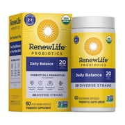 Daily Balance Probiotic | 60 CT | 20 Diverse Strains | by Renew Life