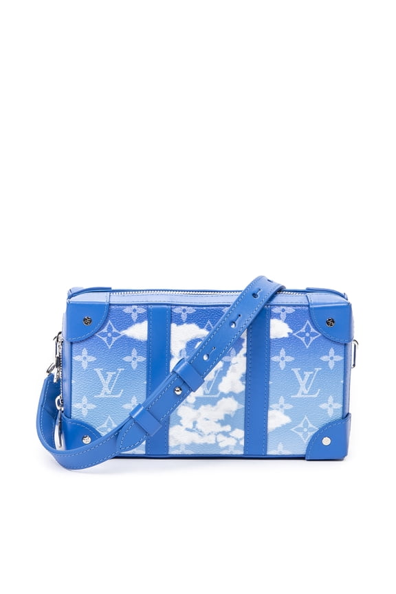 Pre-Owned Louis Vuitton Blue Ltd. Ed. Virgil Abloh Clouds Soft Trunk Wallet Shoulder Bag