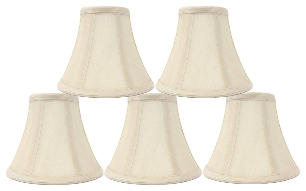 Urbanest Cotton Hardback Mini Chandelier Lamp Shades,3"x 6"x 5",White,Set of 6 