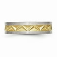 thumbnail image 3 of Titanium Matte Brushed Finish and Yellow IP-plated Ladies 6mm Wedding Band Ring Size 11, 3 of 7