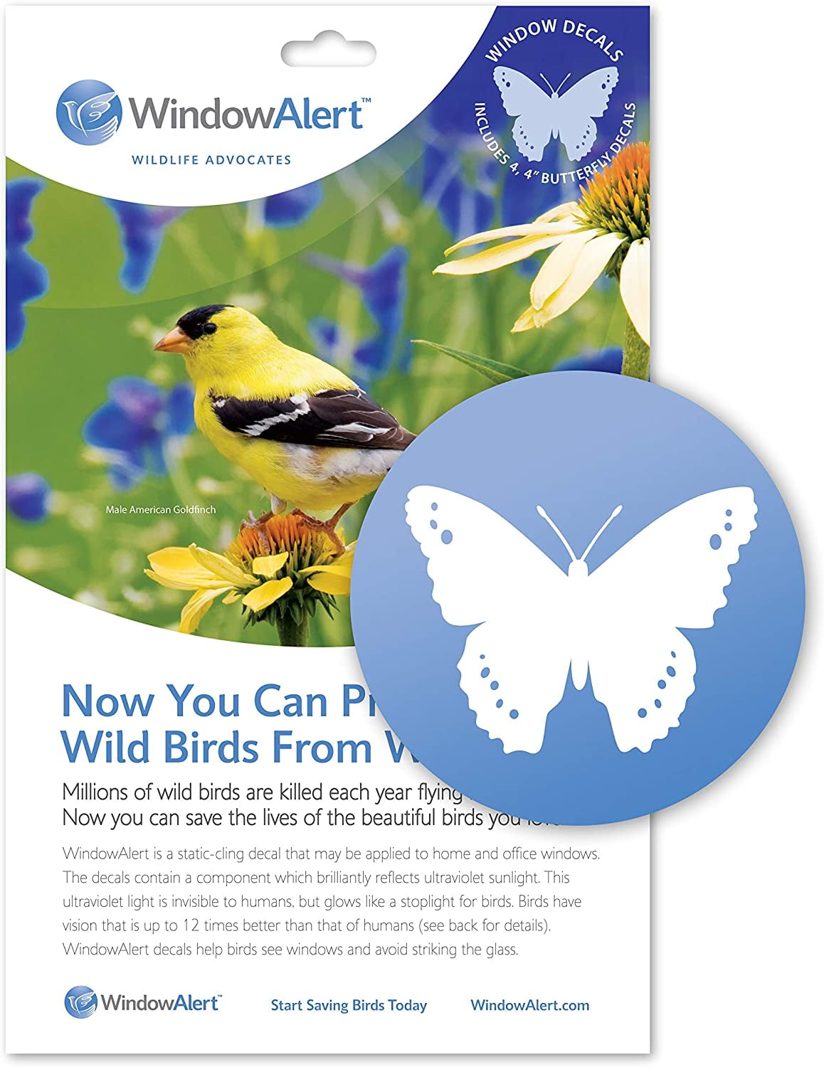 WindowAlert Butterfly AntiCollision Decal UVReflective Window Decal