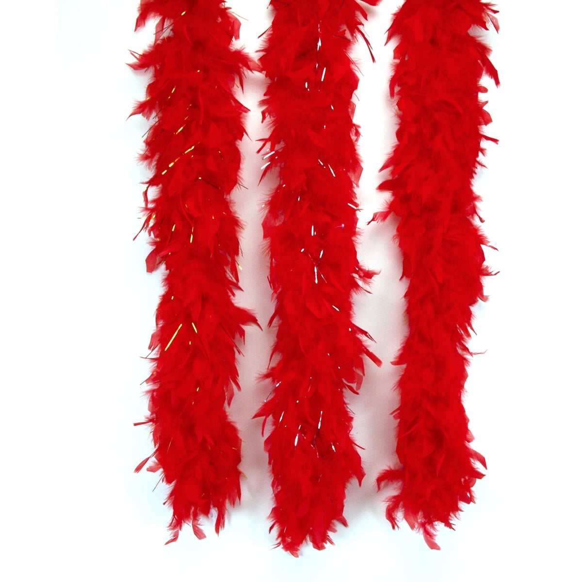 Star Power Gold Tinsel Long Fluffy Feather Boa, Red Gold, One Size (72