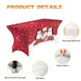 thumbnail image 6 of TSOVTHRID Cute Snowman Penguin Print Table Cloth 6FT, Elastic Fitted Stretch Tablecloths, Washable and Wrinkle Free Rectangular Table Cover for Outdoor, Banquet, Parties Christmas Decor, 6 of 7