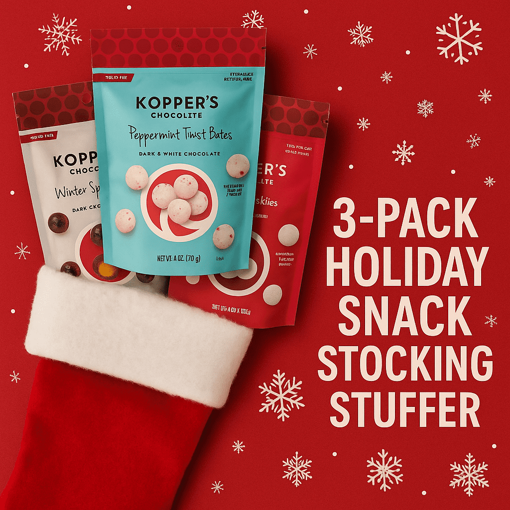 Kopper’s Holiday Chocolate 3-Pack Variety Gift Set – Stocking Stuffer