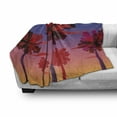 thumbnail image 2 of Abstract Soft Flannel Fleece Blanket, Contemporary Style Tropical Trees Clouds and Sunset Ombre Effect Exotic Skyscape, Cozy Plush for Indoor and Outdoor Use, 50" x 70", Multicolor, by Ambesonne, 2 of 5