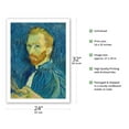 thumbnail image 2 of Self-Portrait - From an Original Color Painting by Vincent Van Gogh c.1889 - Bamboo Fine Art 290gsm Paper Print (Unframed) 24x32in, 2 of 4