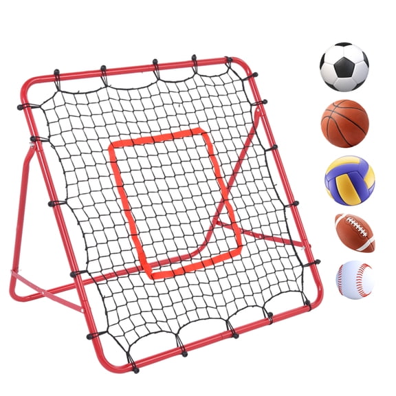 39"x39" Soccer Rebounder Net wiht 4 Anchors, 3 Modes of Ball Return Foldable Backyard Soccer Goal Target Net Kick Trainer, for Practicing, Volleying, Bumping, Spiking, Fielding Training