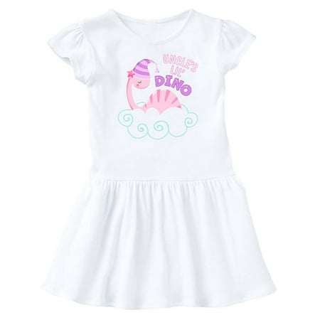 

Inktastic Uncle s Lil Dino with Cute Pink Baby Dinosaur Gift Baby Girl Dress