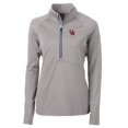 thumbnail image 2 of Women's Cutter & Buck Gray Ole Miss Rebels Adapt Eco Knit Stretch Recycled Half-Zip Pullover Top, 2 of 3