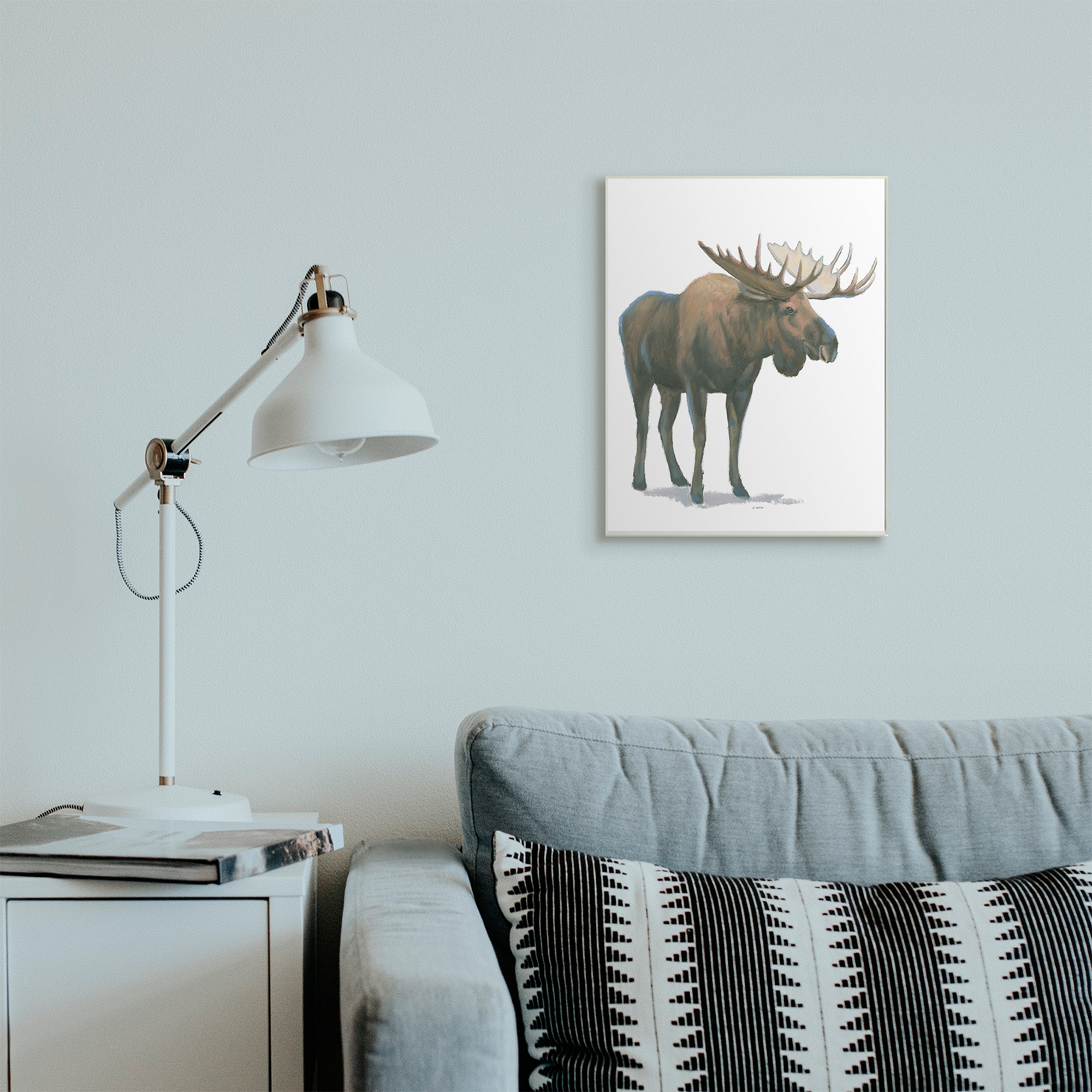 Stupell Industries Minimal Northern Moose Wild Woodland Animal Wall Plaque, 13 x 19, Design by James Wiens