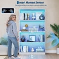 thumbnail image 5 of Set of 2 Glass Display Cabinet 4-Tier, Curio Cabinets with Glass Doors, Storage Cabinet with 3 Color Lights, Human Body Sensor & Charging Ports,for Collectibles/Toys/Books, 5 of 10
