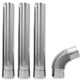 thumbnail image 1 of 3 Pcs Tube de Cheminée en Acier Inoxydable pour Chauffage à Gaz avec Connecteur Coude, 1 of 5