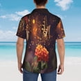 thumbnail image 6 of Bixox Men's Hawaiian Shirts Men's Butterfly Sitting on a Flower Print Short-Sleeve Shirt-Large, 6 of 8