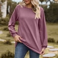 thumbnail image 2 of Setooff Waffle Knit Long Sleeve Blouses for Women, Round Neck Eyelet Raglan Shirts, Solid Loose Plus Size Casual Fall Tops for Women, 2 of 9