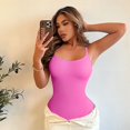 thumbnail image 3 of Body elegante de manga corta con cuello cuadrado para mujer, body ajustado liso, ropa interior básica que combina con todo, camiseta informal, Top Sexy de oficina para mujer, 3 of 5