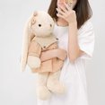 thumbnail image 3 of Cute Long-Eared Bunny Plush Toy, Soft Stuffed Rabbit Doll, Fluffy Coffee Brown Plush Animal for Kids and Adults, Cozy Hug Toy Birthday Gift for Girls and Friends, 3 of 5
