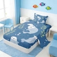 thumbnail image 2 of Manfei Cute Cartoon Seal Twin Sheet Sets for Kids Boys and Girls, Ocean Animal Print Bedding 3 Pieces, 1 Flat Sheet, 1 Fitted Sheet and 1 Pillowcase, 2 of 6
