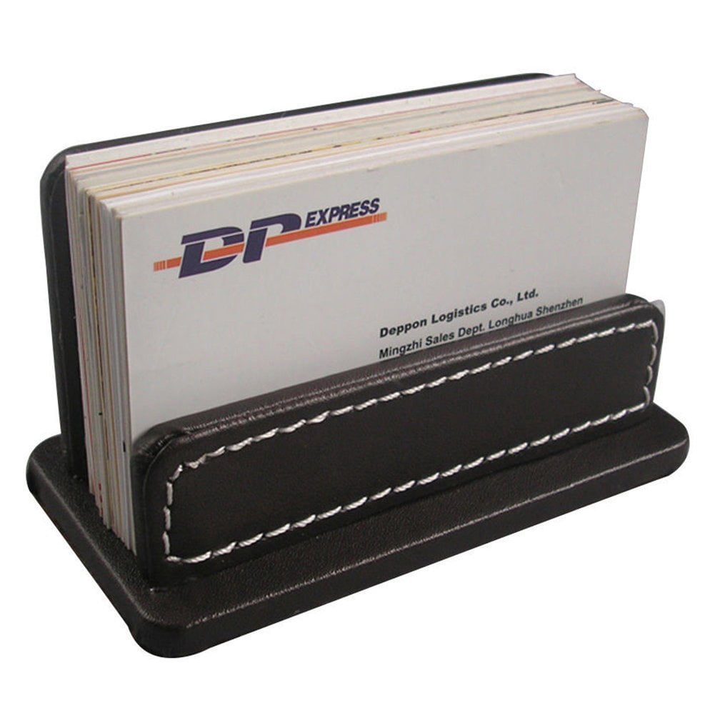 3pcs/set Desk Organizer Sets Leatherette Office Accessories Supplies Including Tissue Holder Pencil And Business Name Cards Stand Brown