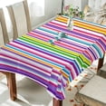 thumbnail image 3 of SKYSONIC Rectangle Table Cloth Colorful Striped Tablecloth Waterproof Anti-Shrink Soft and Wrinkle Resistant Decorative Fabric Table Cover for Outdoor Picnic/Kitchen Dining 54x54In, 3 of 7