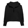 thumbnail image 4 of MKOSPLRT Half Zip Hoodies for Girl with Thumb Holes Long Sleeve Solid Fleece Lined Sweatshirts Casual Loose Fall Pullover with Pocket 5-14Y, 4 of 4