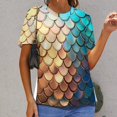 thumbnail image 6 of Mermaid Fish Scales Women's T-Shirt Short Sleeve T Shirts Tops Tee Ladies Loose T, 6 of 6