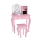 thumbnail image 1 of Juego de Tocador de Maquillaje para Niñas con Espejo y Taburete - Juguete de Madera con Cajón y Organizador, para Niñas de 3 a 9 Años, Incluye Accesorios de Maquillaje de Juguete, rosa, 1 of 26