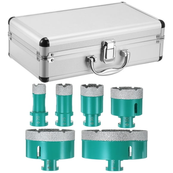 Unique Bargains 6pcs Diamond Core Drill Bit Set 20/25/35/50/75/100mm for Porcelain Tile Ceramic