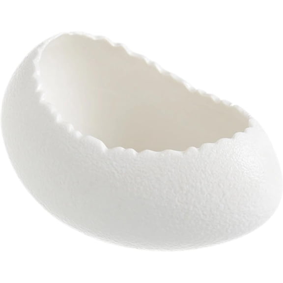 Egg Shape Ceramic Bowl - Large Decorative Serving Bowl for Soup, Cereal, Salad, Microwave & Dishwasher Safe White Porcelain Key Holder Catch Entryway Desk Decor Christmas gifts (12.85oz)