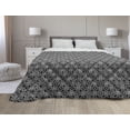 thumbnail image 1 of Geometric Rhombus Down Alternative Comforter, Monochromatic Retro Repetition with Nested Retro Symmetry, Microfiber Quilt for All Season, 5 Sizes, Charcoal Grey and White, by Ambesonne, 1 of 3