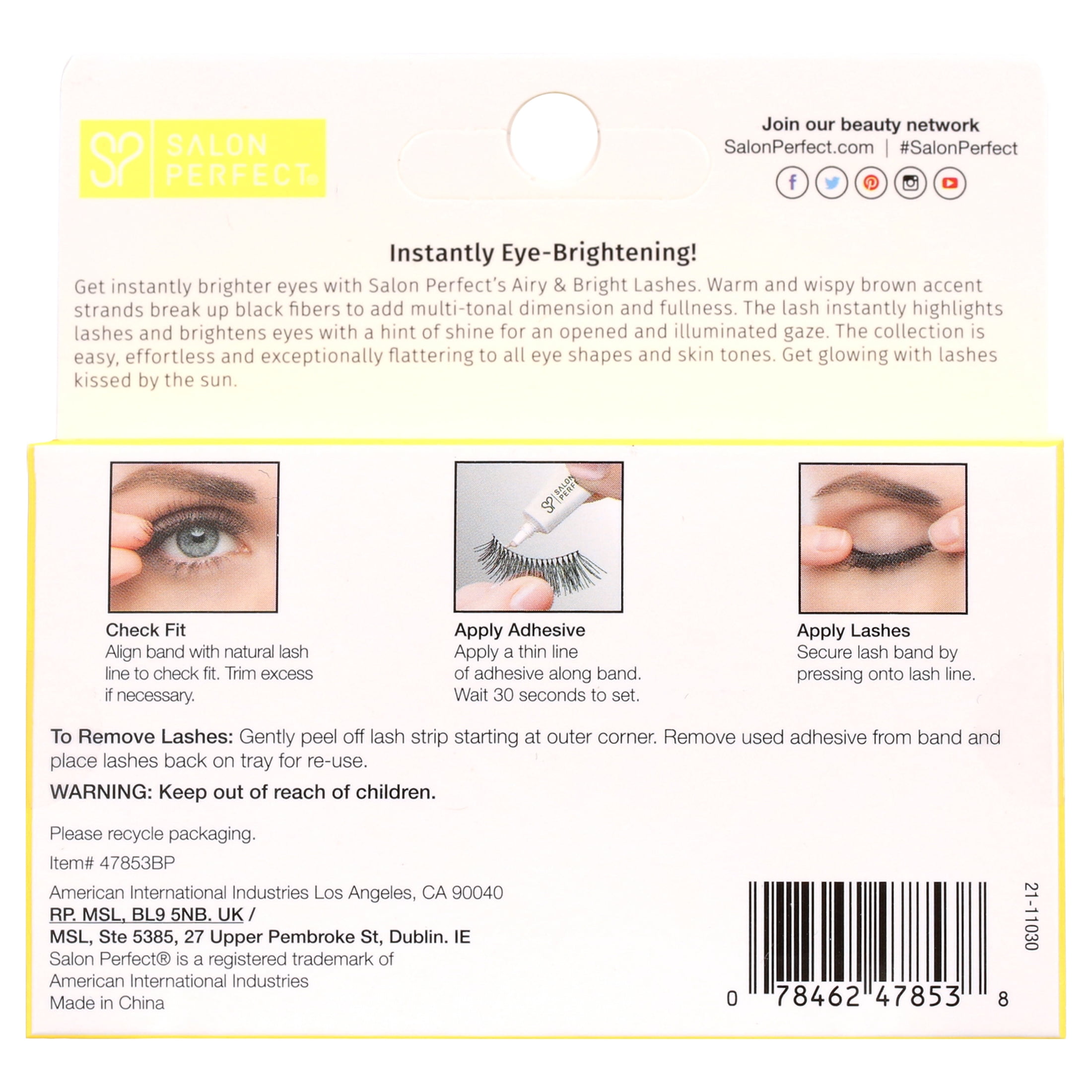 Salon Perfect Airy & Bright 645 Black False Eyelashes, 2 Pairs