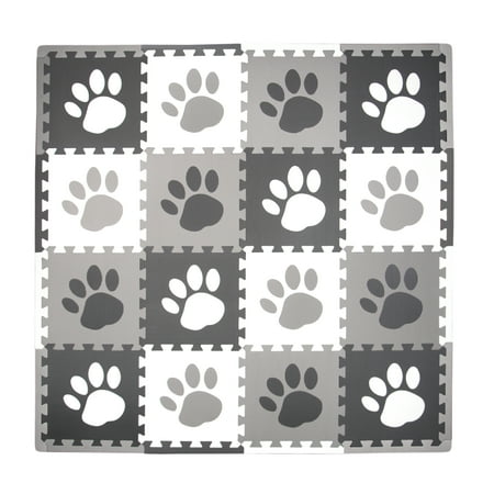 UPC: 0812209028989 | Tadpoles Pawprint Foam Play Mat Set 16 Pieces