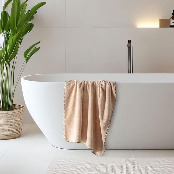 Spread Spain Microfiber Bath Towel 360 Gsm | Bath Towel For Men & Women Super Soft & Highly Absorbent | Set of 2 (Sand)