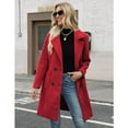 thumbnail image 3 of PUWEI Women's Casual Lapel Collar Wool Coat Double Breasted Elegant Peacoat with Pockets, 3 of 7