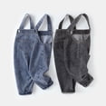 thumbnail image 3 of Boys Girls Jeans Infant Bib Denim Overalls Button Strap Sleeveless Casual Jean Jumpsuit Fall Spring Baby Girl Clothes, Black, 0-3 Months, 3 of 3