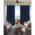 thumbnail image 4 of Solid Dark Blue Blackout Curtains 96 Inches Long for Bedroom, Minimalism Abstract Denim Texture Thermal Insulated Room Darkening Black Out Window Curtain Panels Grommet Drapes for Living Room, 4 of 8
