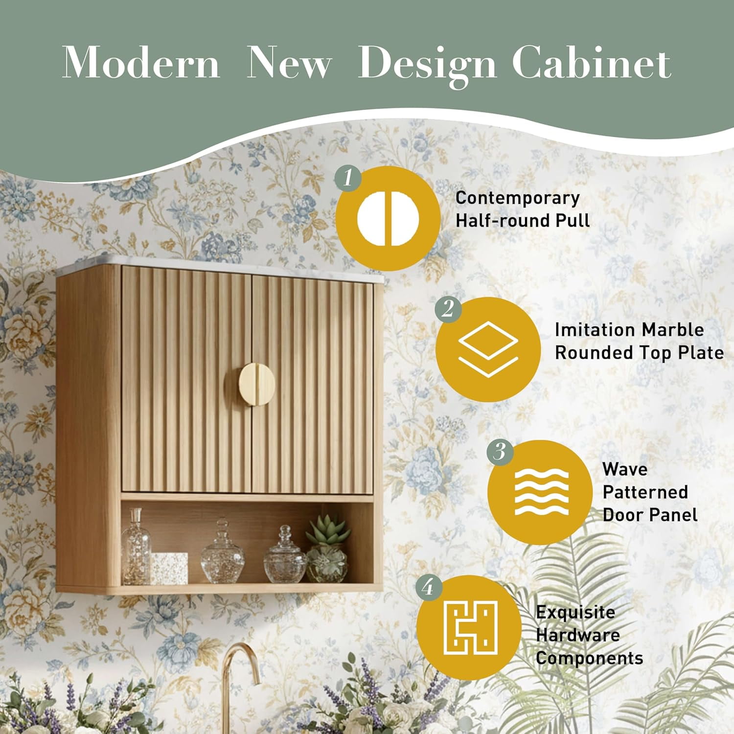 23" Bathroom Wall Cabinets Over The Toilet with Adjustable Shelf,Wall Mounted Storage Cabinet for Laundry Room Kitchen