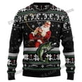 thumbnail image 5 of Suéter navideño feo con cuello redondo y estampado 3D de Papá Noel y Jesús para hombre, suéter de punto cálido e informal para invierno unisex MY12, 5 of 5