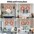 thumbnail image 6 of Swag Curtain Valances Orange Boho Swag Valances for Kitchen Windows Bohemian Tribal Texture Short Topper Curtains Valance Tier Pair for Kitchen Bedroom Living Room Bathroom 28"x36", 6 of 8