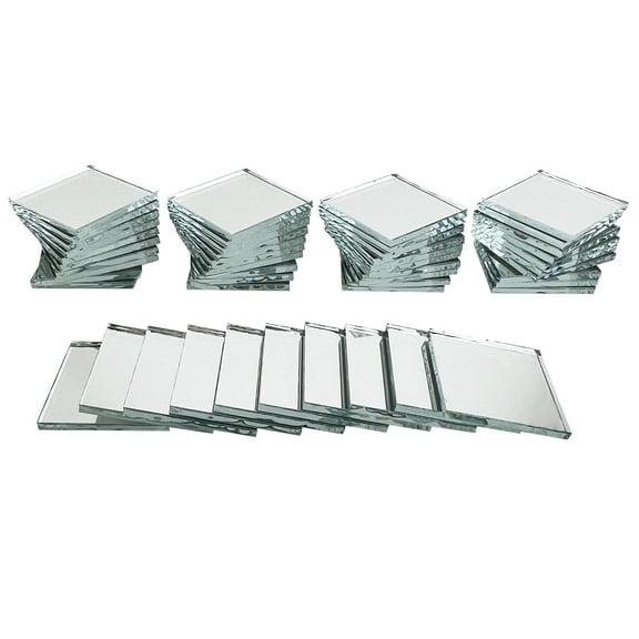 National Artcraft 1" Square Glass Mirror Mosaic Tiles for Crafts, Home Dcor, Lace and DIY Projects - (50/Box)