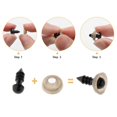 thumbnail image 4 of Ojos de seguridad de plástico negro de 100 piezas con respaldo para muñecas Negro Único, 4 of 8