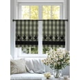 thumbnail image 4 of Checkered Stars Sheer Curtains 45 Inches Long 2 Panels Sage Green Black Plaid Art Light Filtering Semi Sheer Window Curtains Drapes for Bedroom Living Room 52"x45", 4 of 7