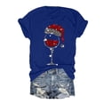 thumbnail image 1 of WEAIXIMIUNG T-Shirt à Manches Courtes Col Rond pour Femmes Imprimé Verre Saint-Valentin 2024, 1 of 2