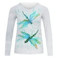 thumbnail image 3 of CEHVOM Hauts pour Femmes Col en V Imprimé Manches Longues Décontracté Ample Blouse T-shirt Hauts, 3 of 4
