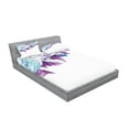 thumbnail image 2 of Ambesonne Floral Fitted Sheet & Pillow Sham Set, Vintage Flower Petals, Full, Pale Blue Purple, 2 of 2