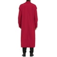 thumbnail image 3 of Abrigo de invierno para hombres Inspire Chic, abrigo de doble botonadura con solapa de muesca, color sólido, burdeos, 3 of 7