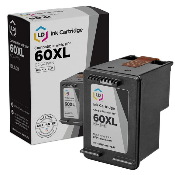 LD Products Ink Cartridge Compatible Replacement for HP 60XL HY (Black)