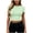 A Green, variant on Women's Tops Womens Summer Tops Casual Short Sleeve Fashion Women's Casual Solid Color Midriff-Baring Short Sleeve Round-Neck Tops White M