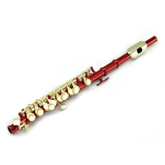 Sky(Paititi) Band Approved Wine Red Laquer with Gold Keys Piccolo Key of C with Hard Case, Cloth, Cleaning Rod, Joint Greasae and Screw Driver