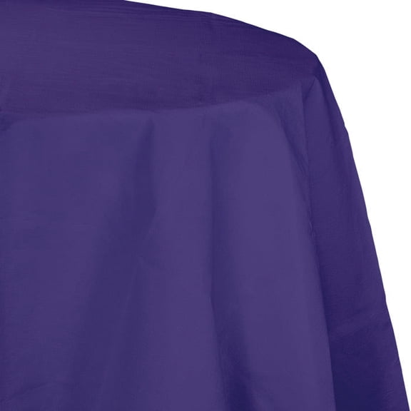 12/Case Bulk Purple Round Paper Table Covers 82 inch
